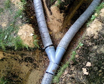DIY pipe installation for site drainage Double Perforated Drain Tab
