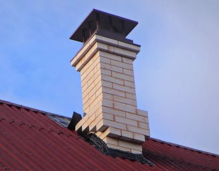 Installation et construction d'une cheminée en brique Tête d'échantillonnage avec dôme