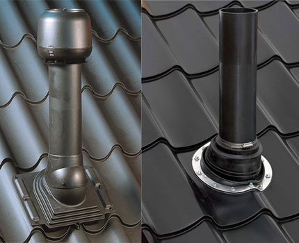 A sewer ventilation fan pipe in a private house Private sewer sewer pipe