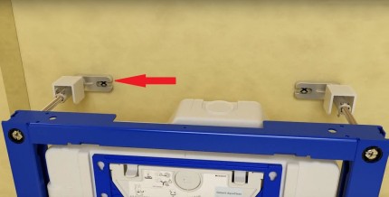 Etiquetes per arreglar el vàter a la instal·lació Etiquetes per perforar forats per a fixacions