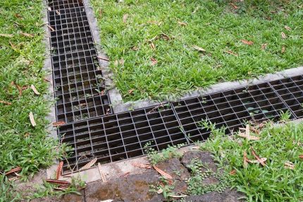 Open gutters or storm drains Linear system