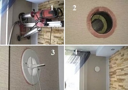 Installing a wall ventilation valve Valve mounting