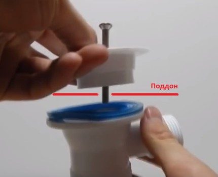 Ang mekanismo ng pag-mount ng Siphon-to-papag