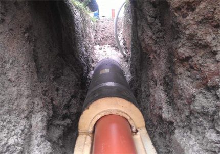 Warming and calculation of the slope of sewer pipelines Warming of sewer pipelines