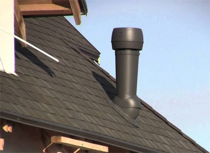 Sewer ventilation riser Vent riser over the roof of the house