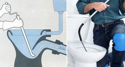 كيفية تنظيف المرحاض بكابل مرن العمل باستخدام الأداة