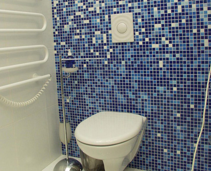 Integrated toilet bowl with push-button spillway Integrated drain tank