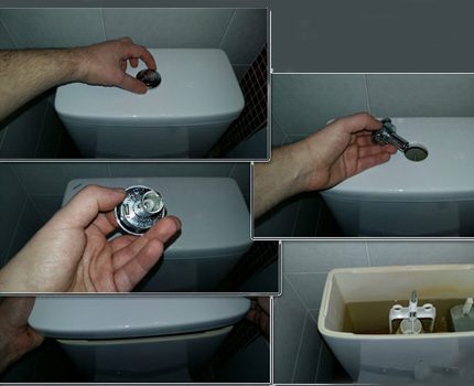 Cara membuang mangkuk tandas Membongkar penutup tangki saliran