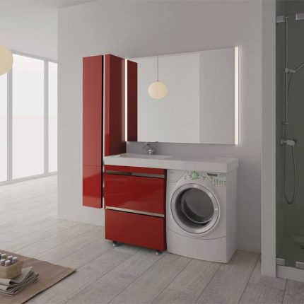 Mini washing machine sa ilalim ng lababo na sinamahan ng countertop Lotos Series