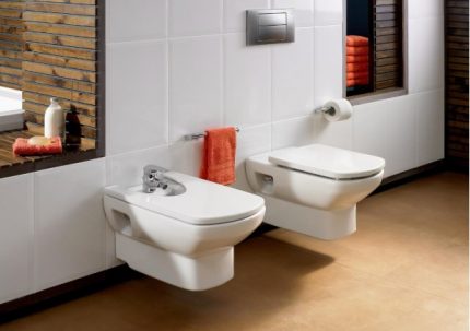 Normes per instal·lar un bidet al bany Model muntat en bidet