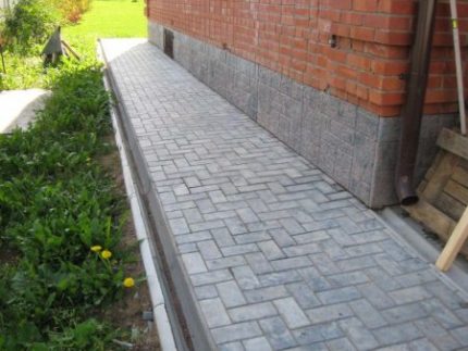 Une zone aveugle autour de la maison en complément du système de drainage La zone aveugle autour de la maison