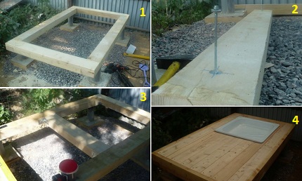 Frame voor zomerdouche van polycarbonaat Onderste harnas