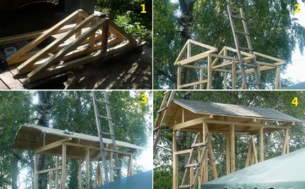 Hoe maak je een buitendouche met polycarbonaat wanden en een stevig dak Bouw van een dak