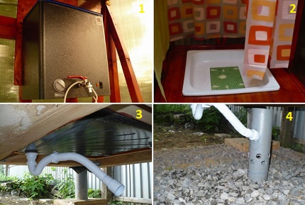 Hoe een cabine uit te rusten en de zomerdouche af te tappen Afvoer uitlaat