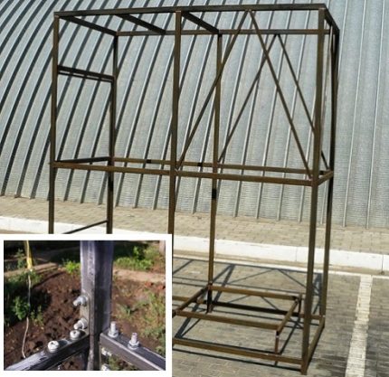 Loya stalen buisframe voor zomerdouche unit met polycarbonaat voering Metalen frame