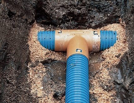 Perforated pipes for site drainage and design of a drainage system Drainage pipes