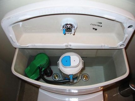 Double flush button on the toilet Double toilet button
