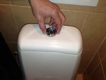How to repair a toilet bowl with your own hands Flush Button Removal