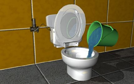 Hot water when blocking the toilet Hot water with clogging