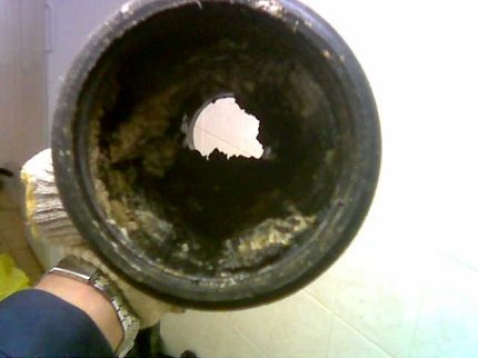 Deposits on pipe walls Deposits on pipe walls