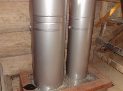 Paano gumawa ng tsimenea mula sa isang bakal na pipe o mga elemento ng sandwich para sa isang tsiminea Steel Sandwich Chimney