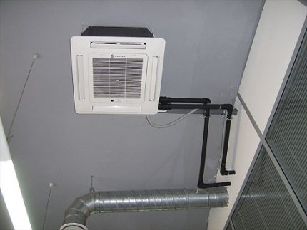 Ceiling fan coil - cassette system design Ceiling fan coil