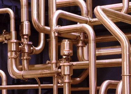 Copper pipes for water supply installation Copper pipes for water supply installation