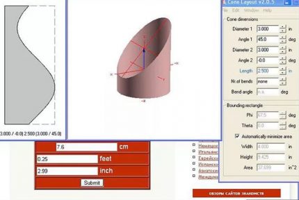 Pipe cutting angle calculation program Pipe cutting angle calculation program