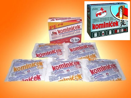 Kominichke - moyen pour nettoyer la cheminée de la suie Comédies en poudre