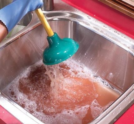 Clogged sink Clogged sink