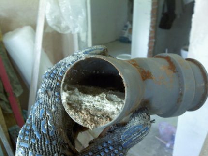 Clogged plastic pipe Clogged plastic pipe