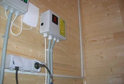 Wiring in a wooden house Wiring in a wooden house