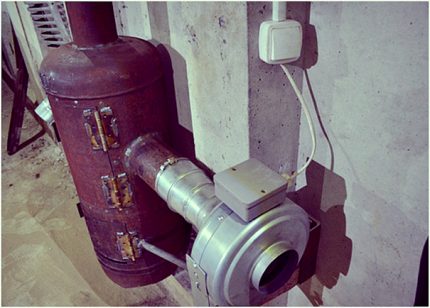 Pag-init ng automation gamit ang isang basurang langis na gasolina Ikonekta ang tagahanga