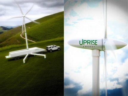 Mobilní instalace pro využití větrné energie Uprise Mobile Wind Turbine