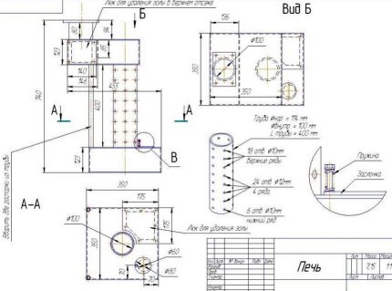 Scheme for assembling the stove at work Scheme for assembling the stove at work