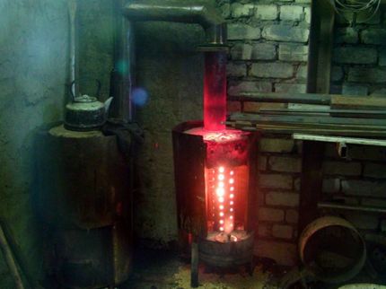 Garage heating with a working stove Workout Heating Safety