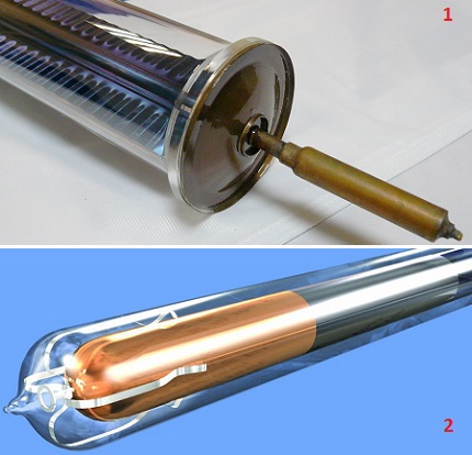 Επιλογές σωλήνων Vacuum Solar Collector Στυλό και ομοαξονικό σωλήνα