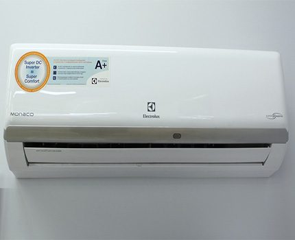 Indoor unit split system inverter type Designation of technology on the air conditioner housing