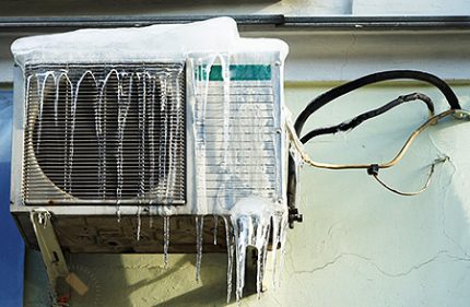 Improper use may cause icing. Outdoor unit icing