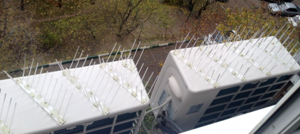 Sharp spikes protect the unit from birds Bird protection