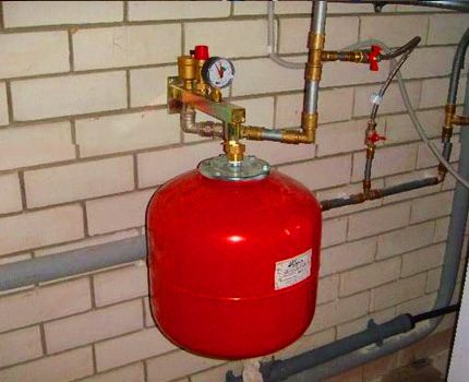 Pressure gauge over the cylinder
