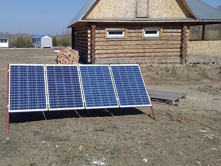 Panneaux solaires sur place