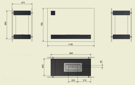 Biofireplace drawing Biofireplace drawing