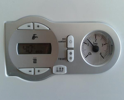Gas boiler control panel Setting ng boiler