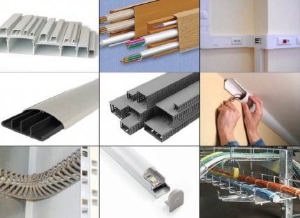 Types of cable channels for open wiring Types of cable channels for open wiring