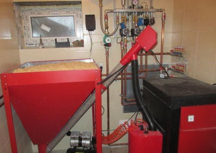 Hopper sa boiler ng pellet Hopper sa magkabilang panig ng boiler