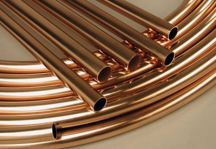 Copper water pipes of different diameters Copper pipes
