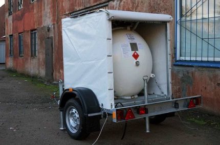 Gas tank sa trailer