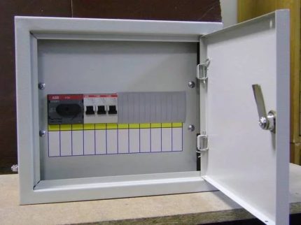Standard à l'entrée d'une maison de campagne Panneau électrique pour la maison