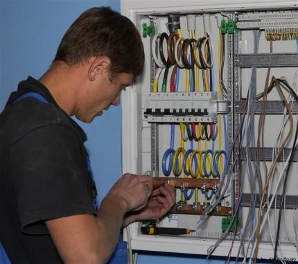 Assemblage d'un blindage pour contrôler le câblage Installation de panneau électrique